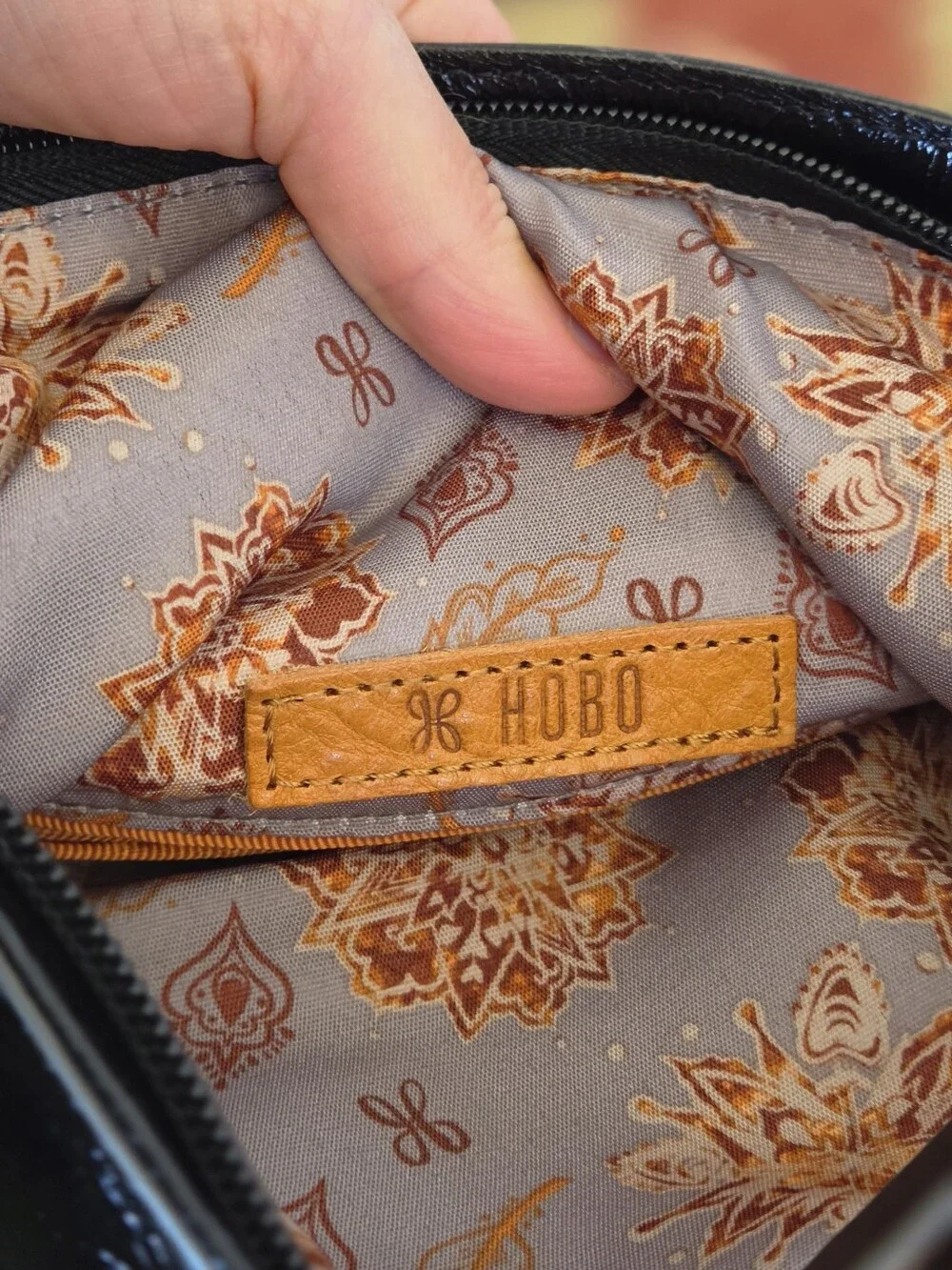 HOBO Zeal Black Leather Foldover Clutch
